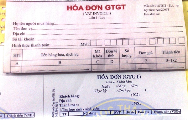 cách viết hóa đơn đỏ cho nhà hàng 