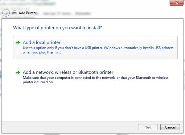 cài đặt máy in qua mạng LAN