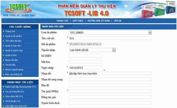 phần mềm quản lý thư viện 