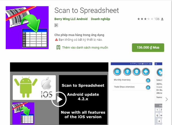 ứng dụng kiểm tra mã vạch sản phẩm