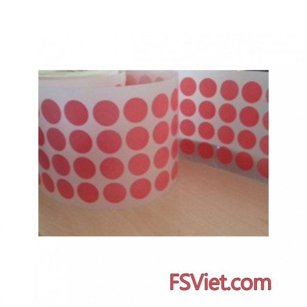 Decal tem tròn màu hồng 3cm chất lượng hoàn hảo