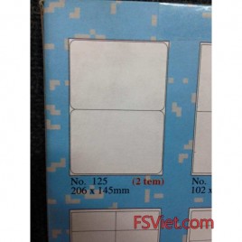 Giấy tomy a4 125, 2 tem  206x145mm