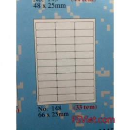 Giấy dính tomy khổ a4 148 33 tem 66x25mm