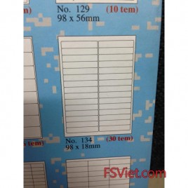 Giấy decal tomy a4 134 30 tem 98x18mm