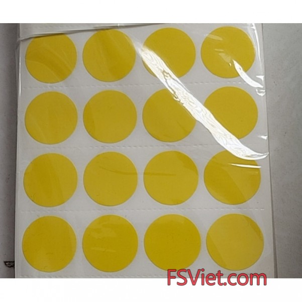 Decal tròn đường kính 10 mm màu vàng
