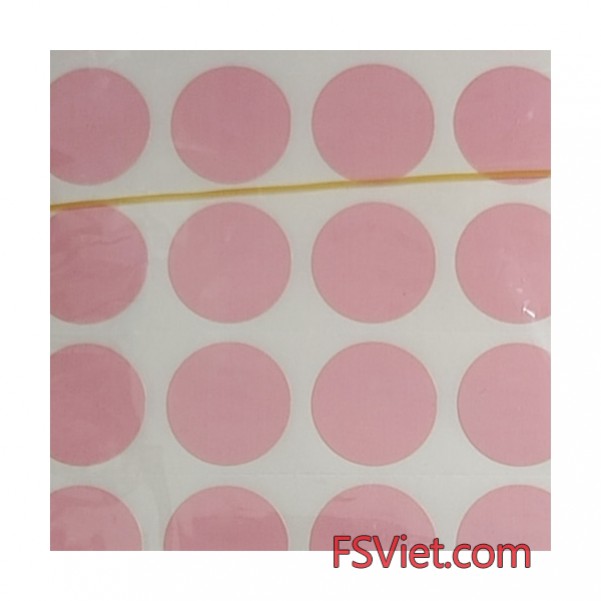Decal tròn đường kính 20 mm màu hồng nhạt