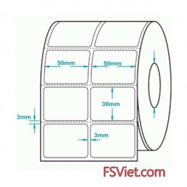 Giấy decal in mã vạch 2 tem 50x30mm