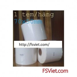 Giấy decal in mã vạch 1 tem/hàng 70x50mm