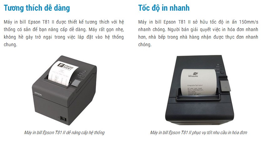 Máy in hóa đơn Epson TM-T81 cổng USB